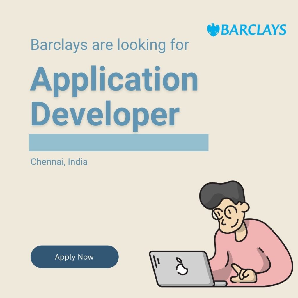 Barclays is hiring for Application Developer-Apply Now ||2023